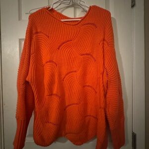 Orange Knit Women's Sweater